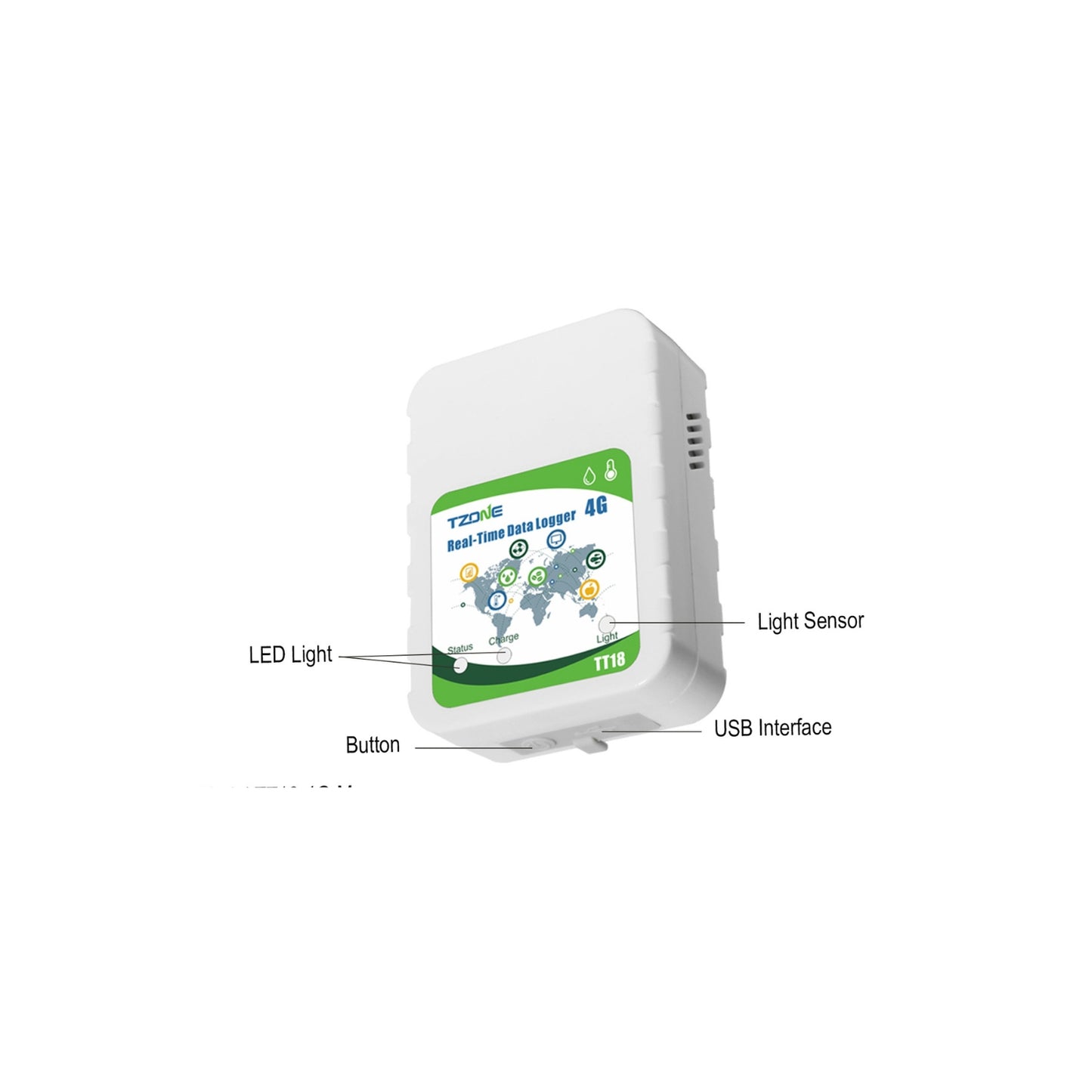 TT18 4G M - Monitor de temperatura, Humedad, Luz + Location (Multiuso)